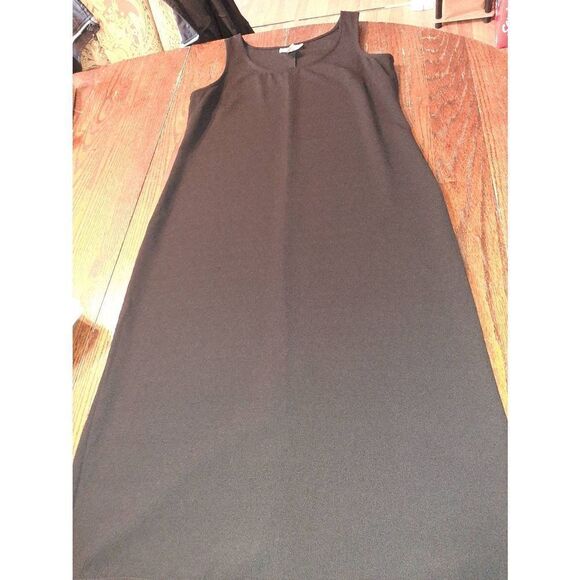 10P Studio 1 Petite Black Tank Strap Sleeveless Round Neck Slit Dress Sundress - Picture 1 of 4